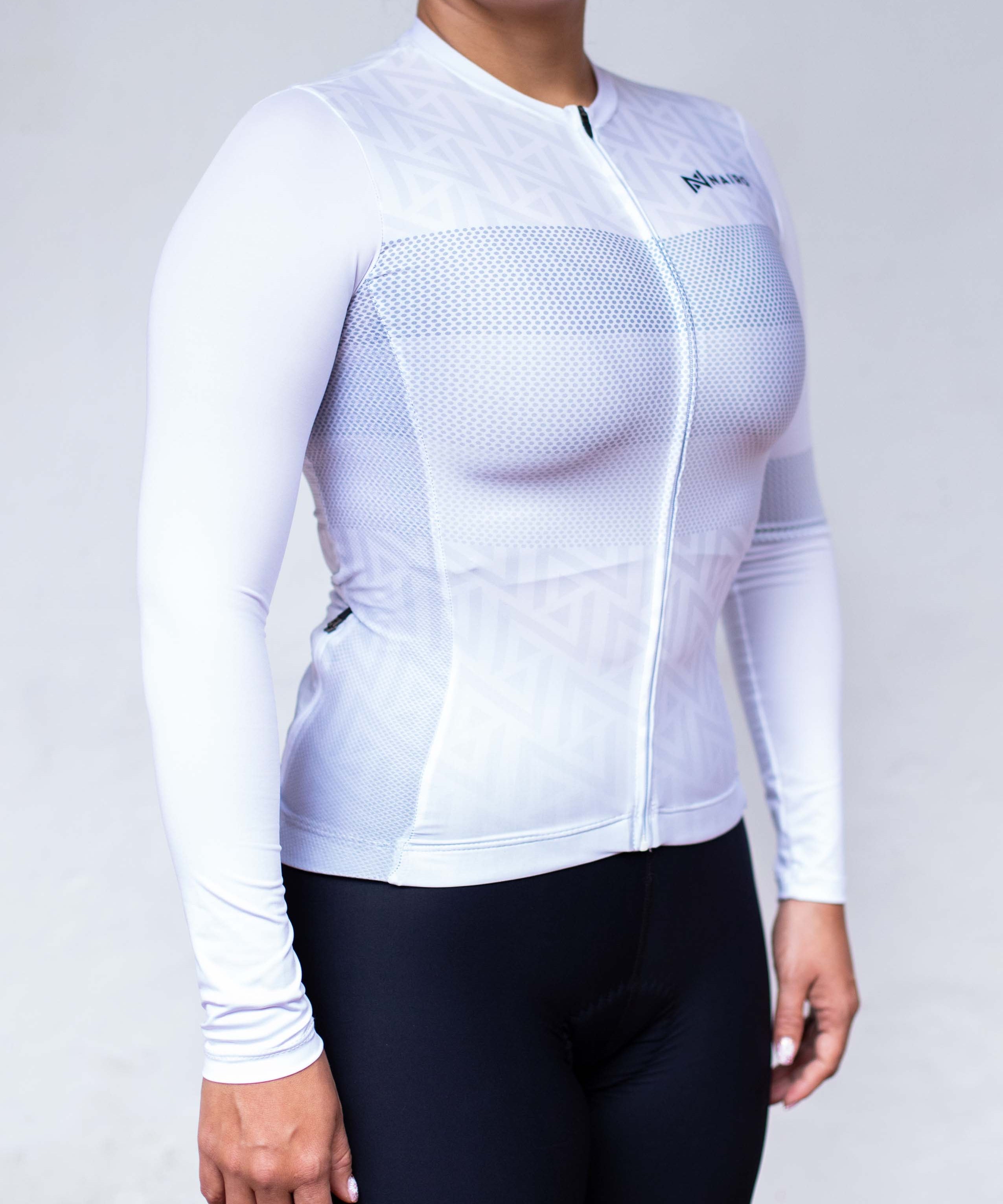 JERSEY MANGA LARGA BLANCO PUNTOS MUJER
