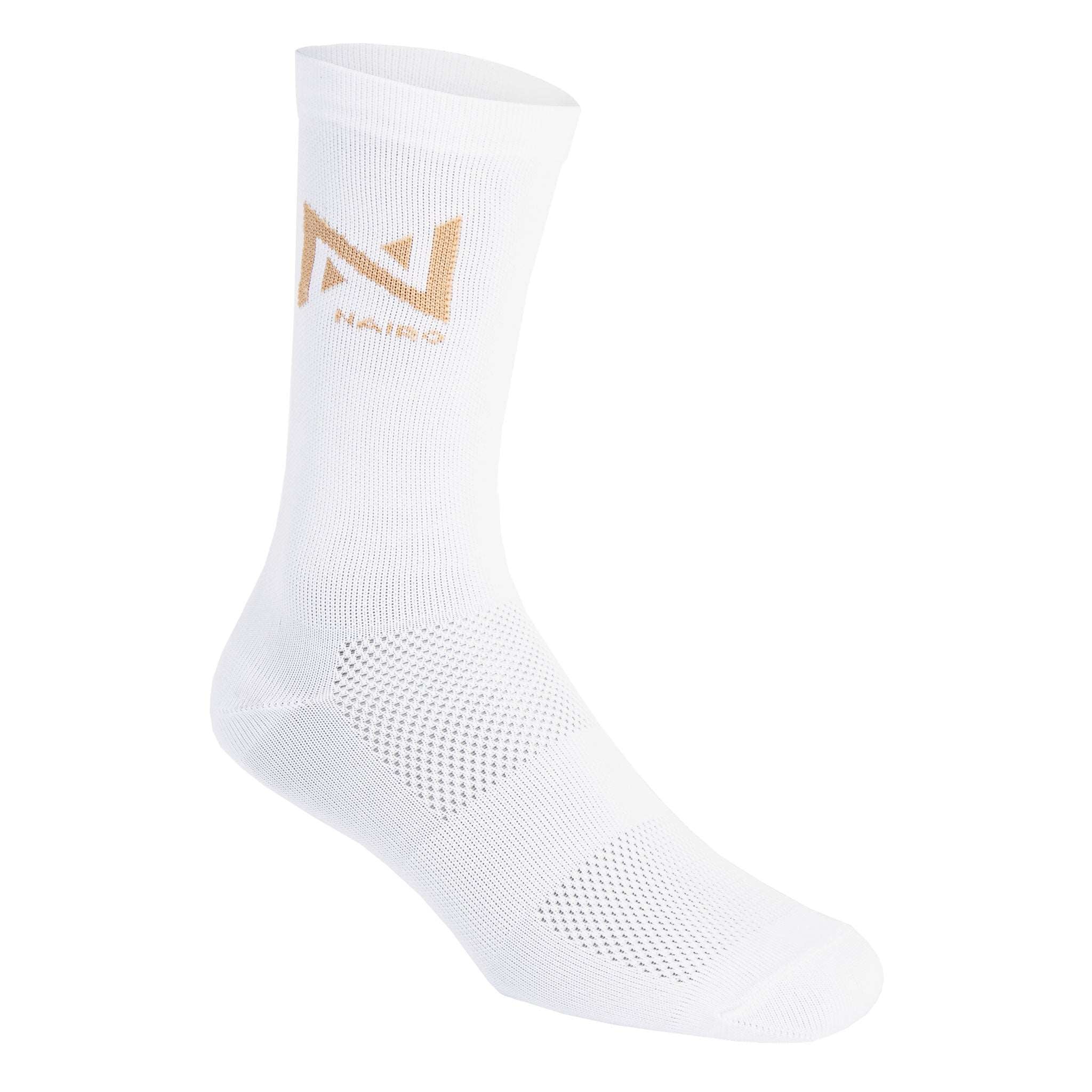 MEDIAS BLANCAS LOGO N DORADO UNISEX
