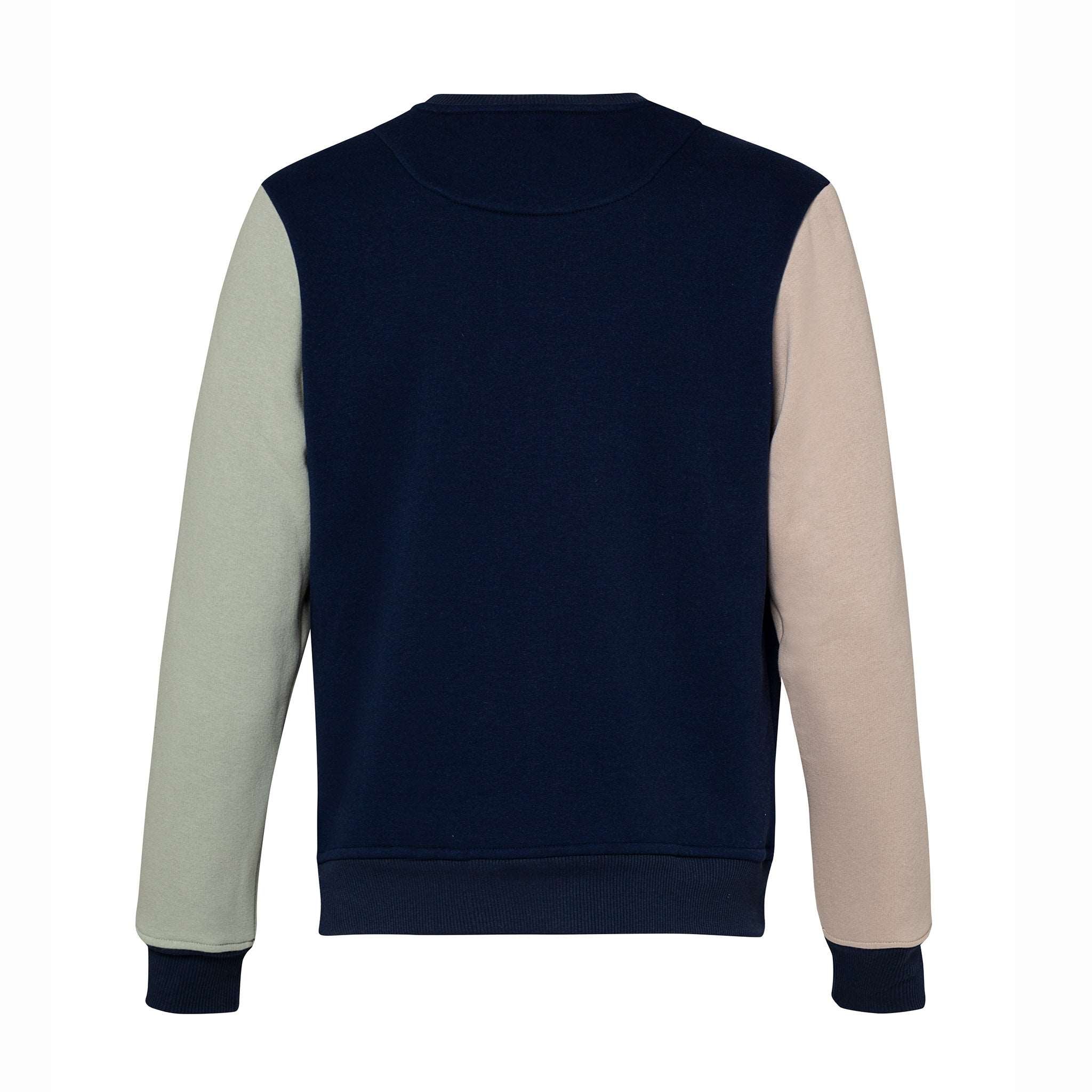 BUZO AZUL MANGA BEIGE