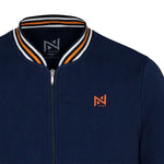 CHAQUETA BOMBER AZUL LINEA BLANCA