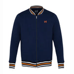 CHAQUETA BOMBER AZUL LINEA BLANCA