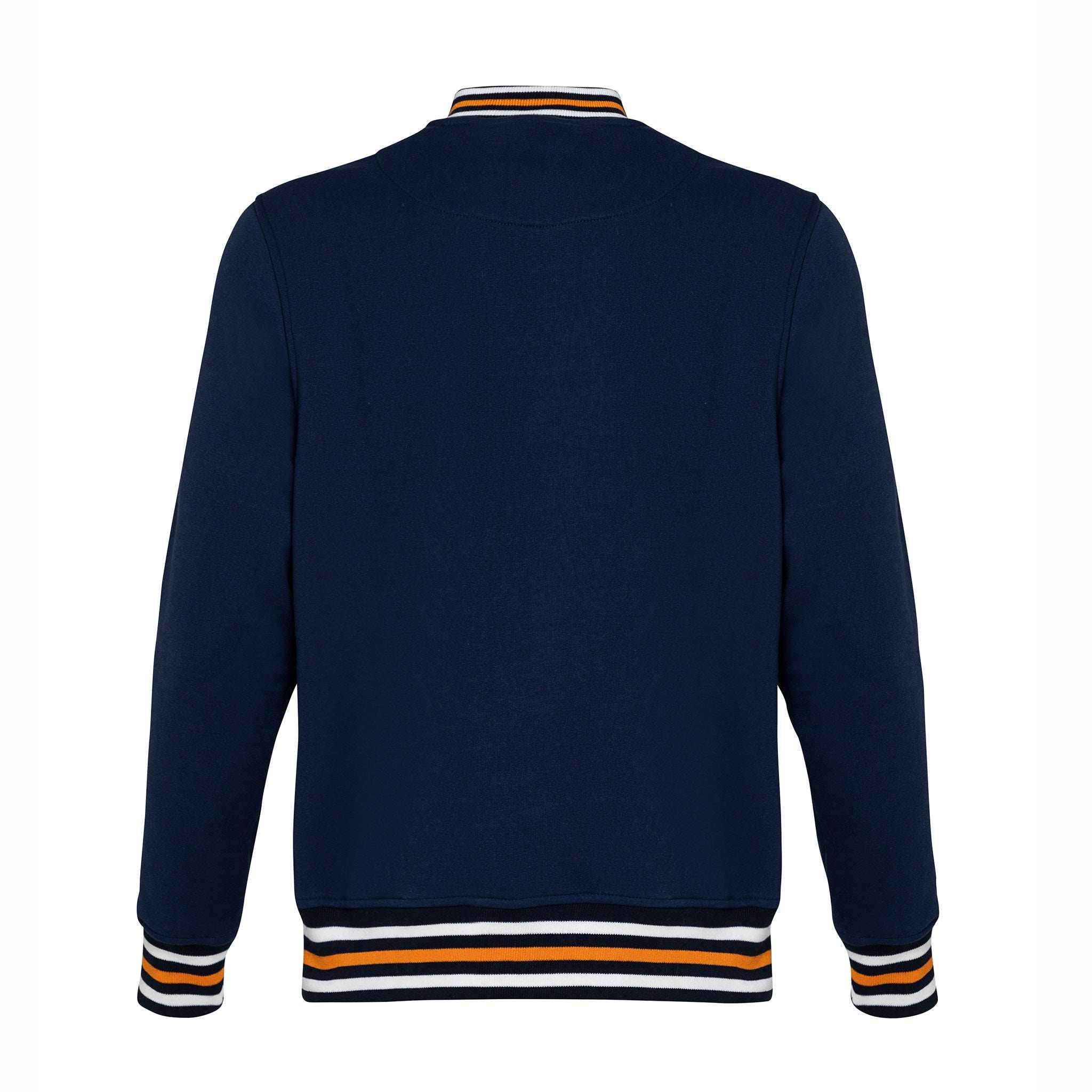CHAQUETA BOMBER AZUL LINEA BLANCA