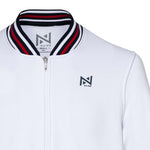 CHAQUETA BOMBER BLANCA LINEA ROJA
