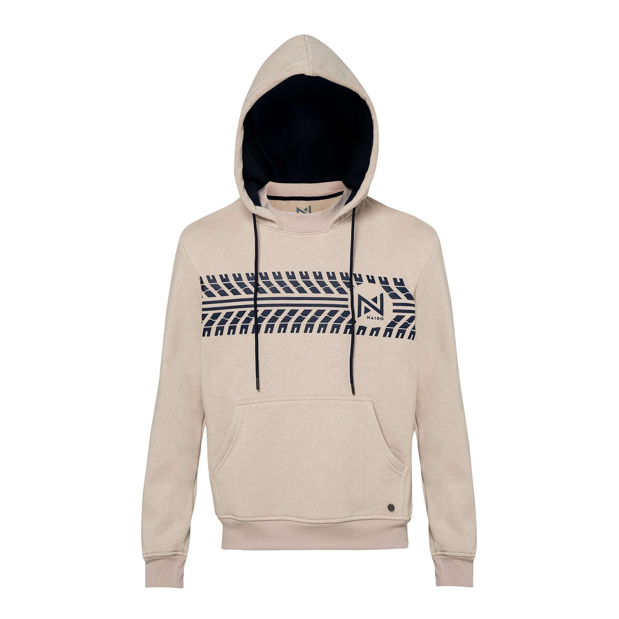 CHOMPA BEIGE LOGO AZUL