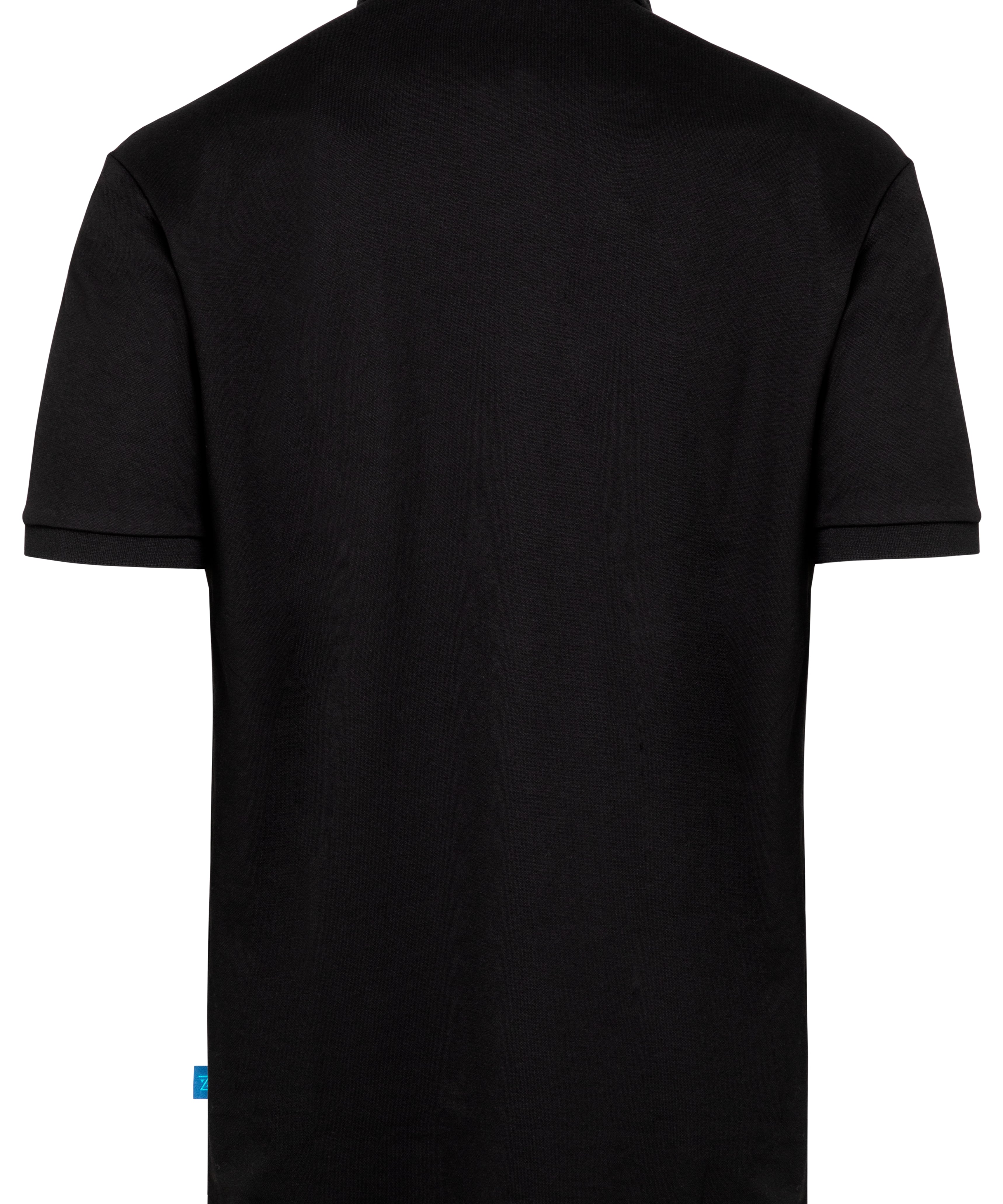 CAMISETA POLO NEGRA LOGO AZUL NAVY