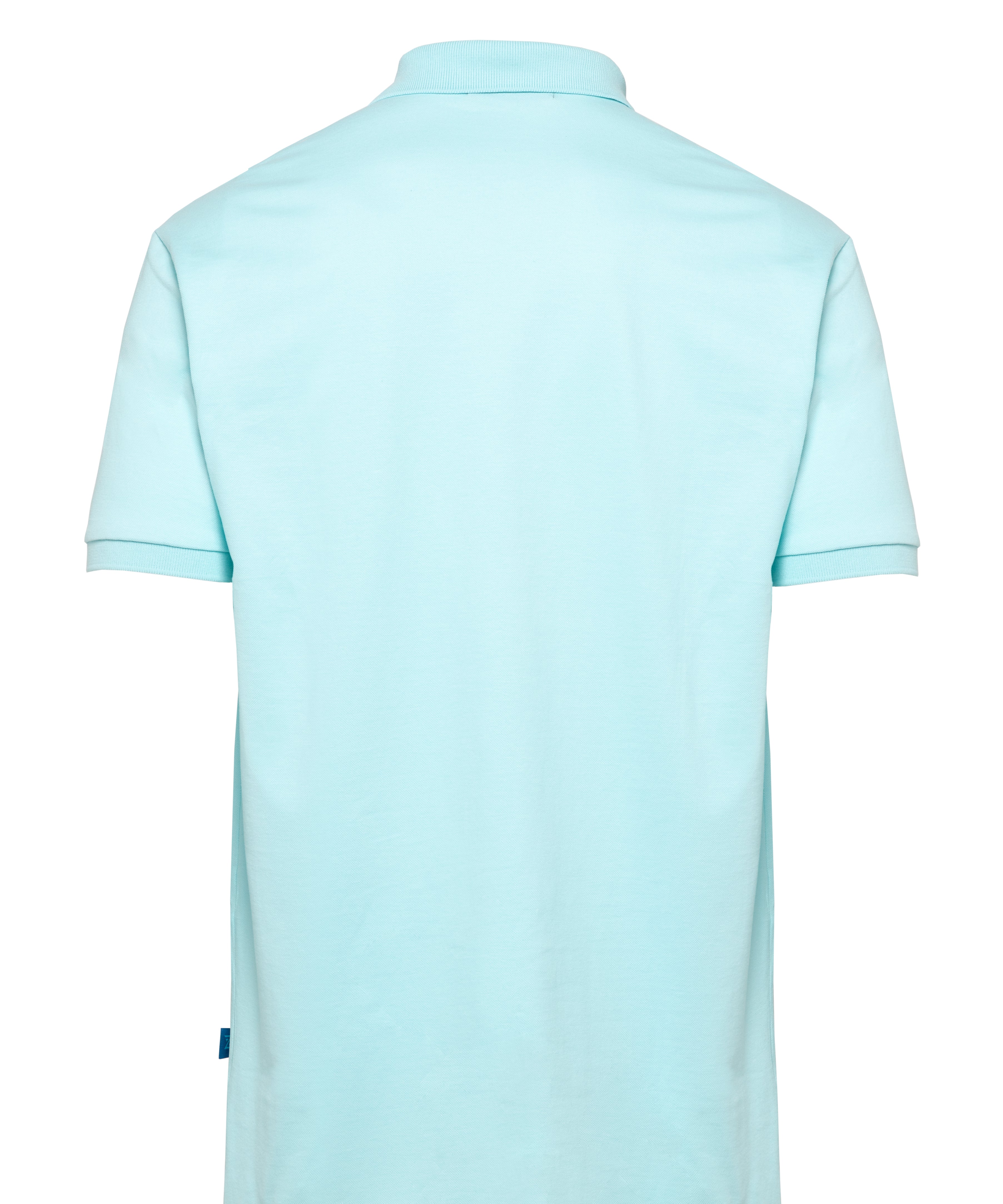 CAMISETA POLO AGUA MARINA LOGO AZUL