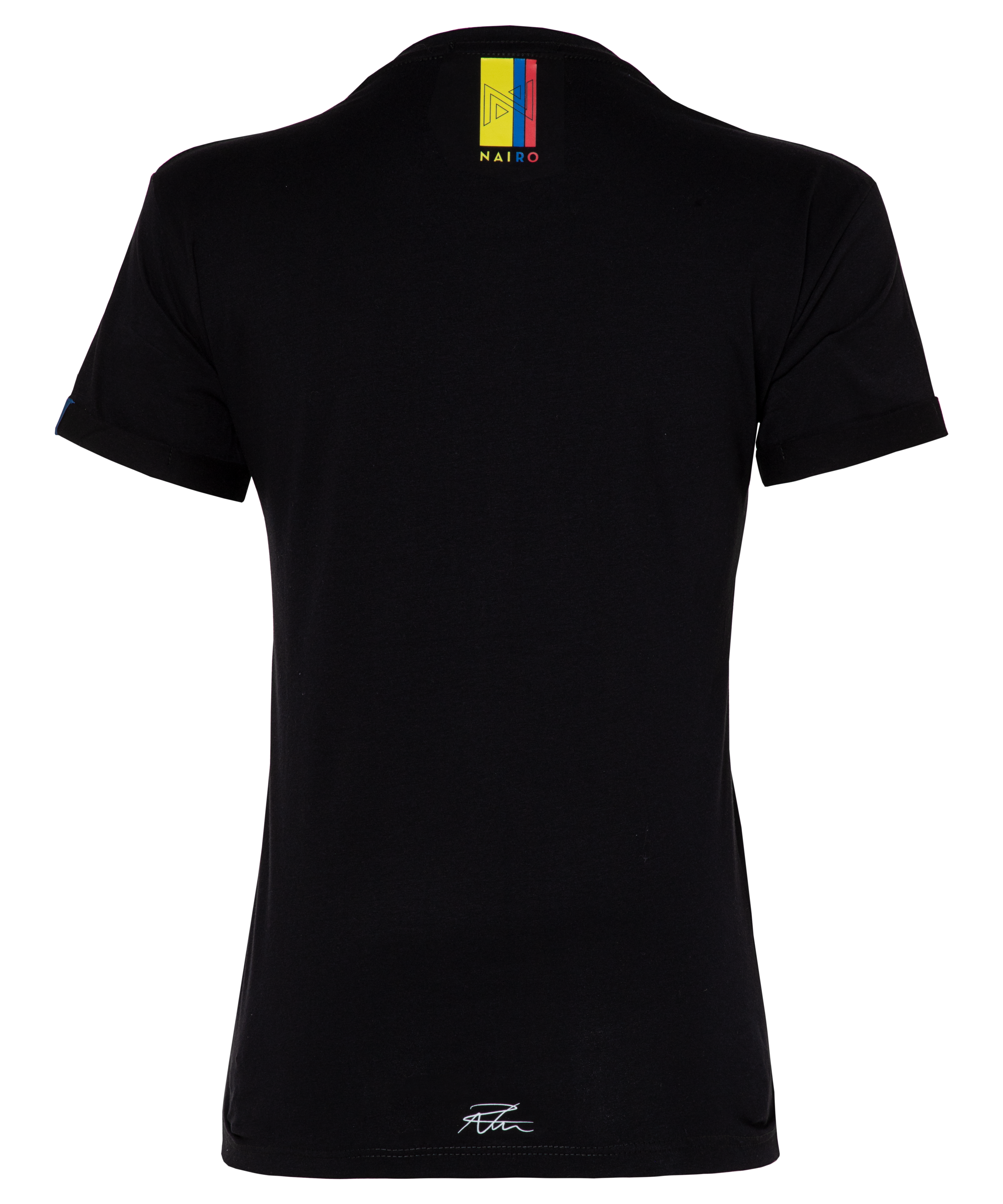 CAMSIETA CUELLO REDONDO NEGRA LOGO BLANCO