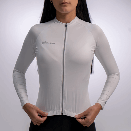 JERSEY MANGA LARGA BLANCO MUJER
