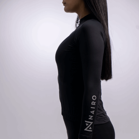 JERSEY MANGA LARGA NEGRO MUJER