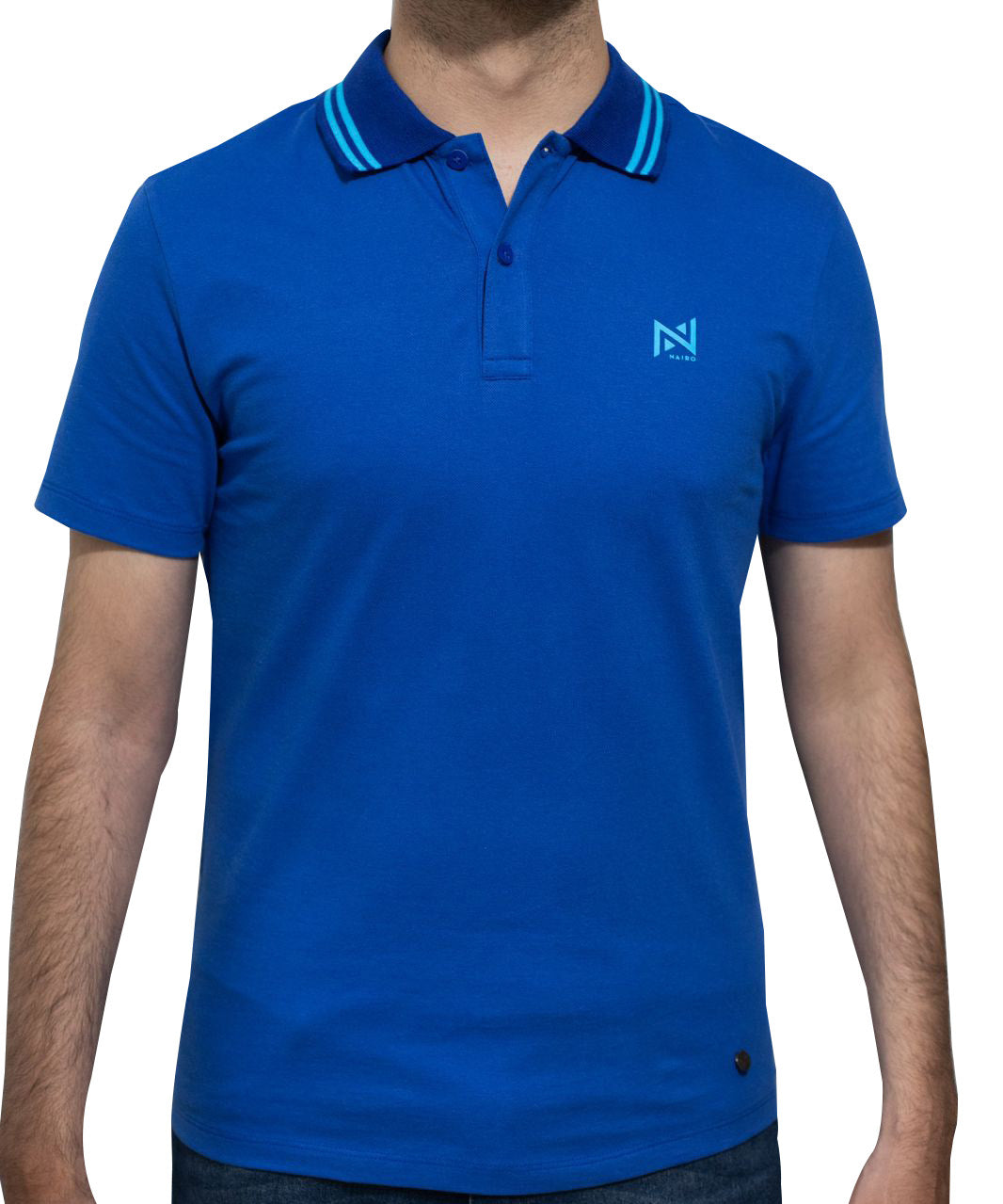 CAMISETA POLO AZUL LOGO AZUL HOMBRE