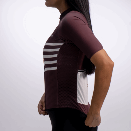 JERSEY CAPO VINO LINEAS BLANCAS MC MUJER